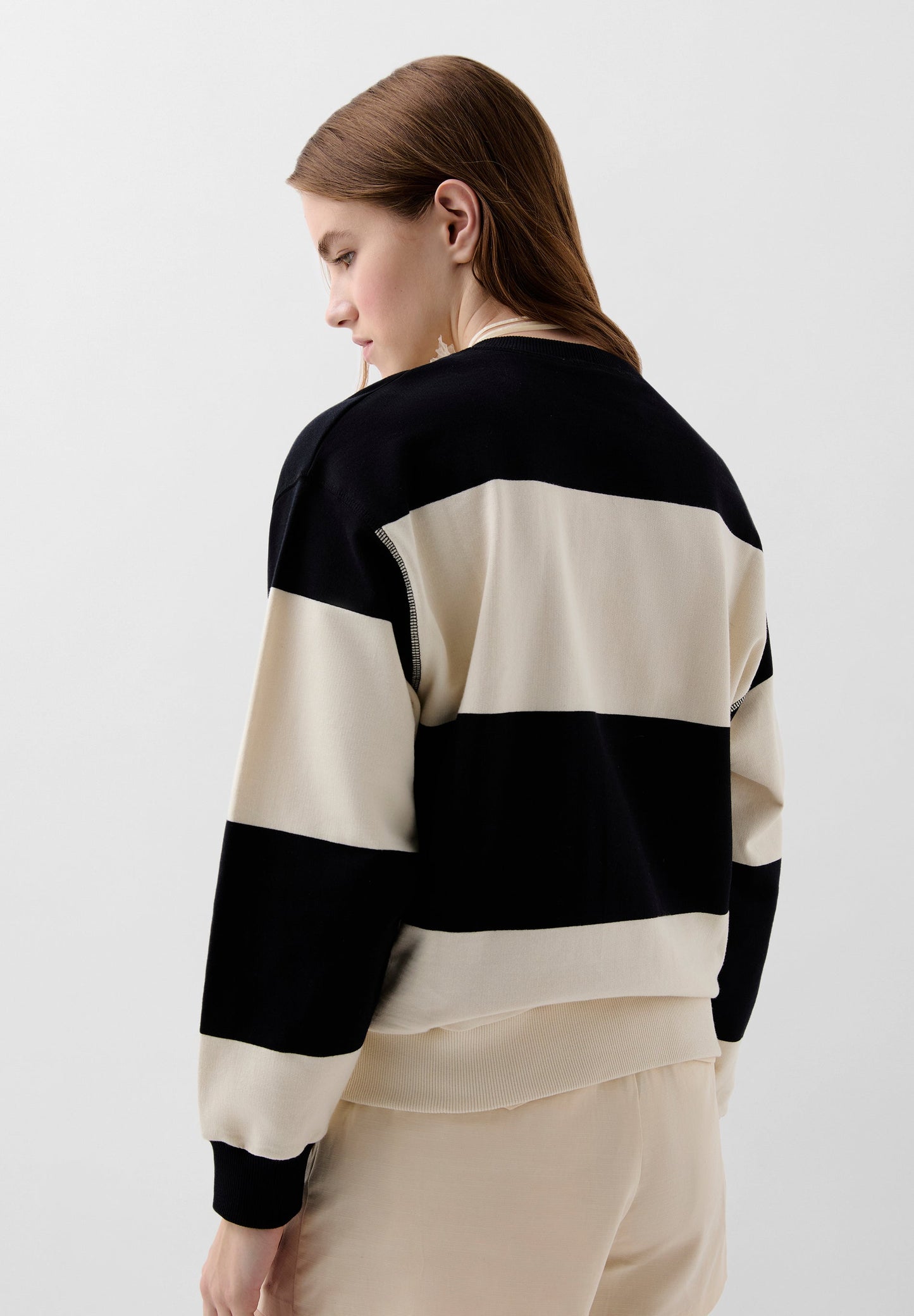 STRIPED SWEATSHIRT WITH EMBROIDERED LOGO