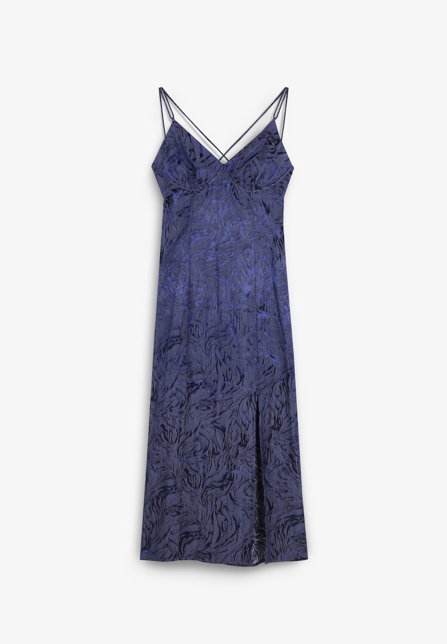 JACQUARD DRESS WITH CROSSOVER STRAPS