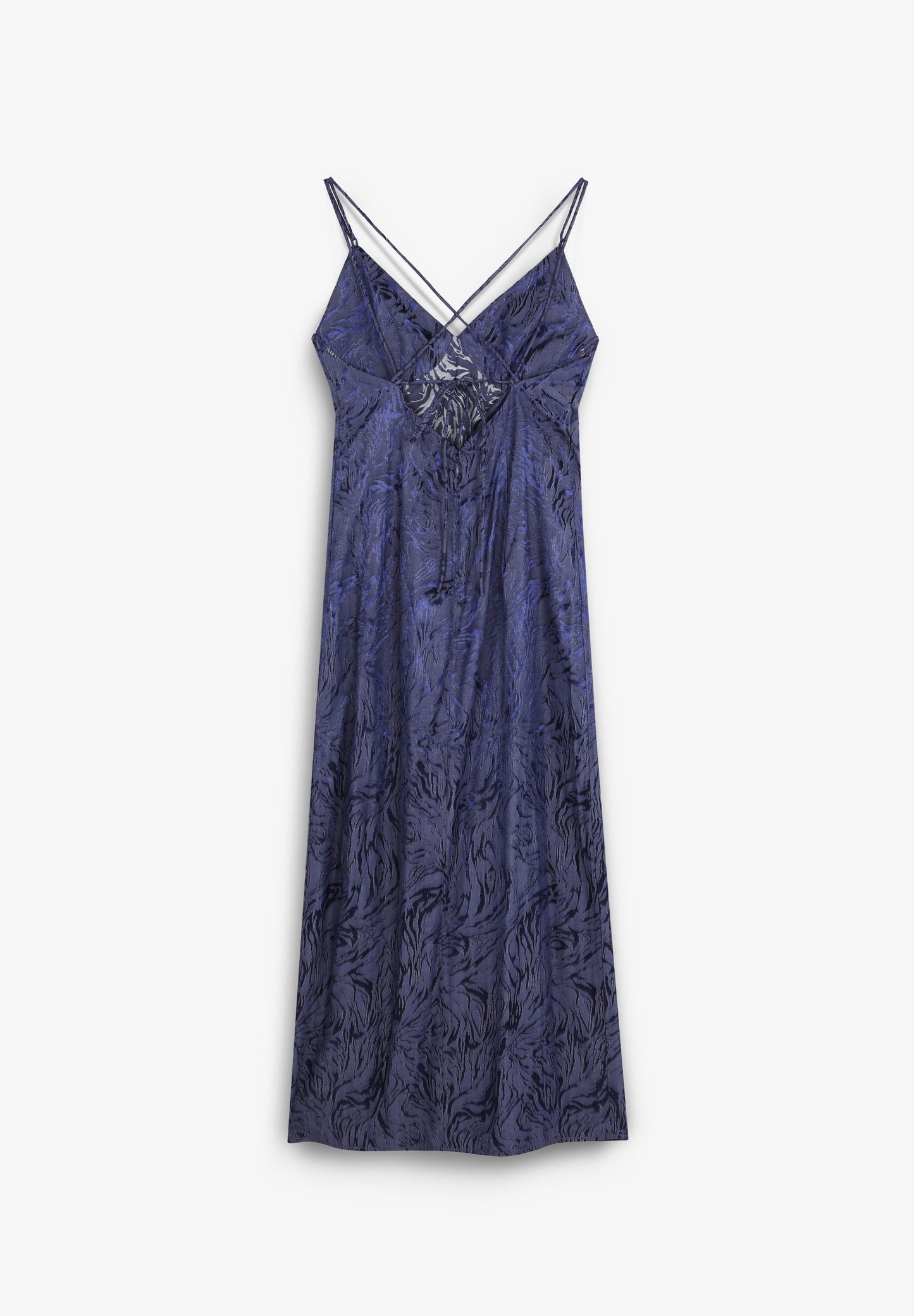 JACQUARD DRESS WITH CROSSOVER STRAPS