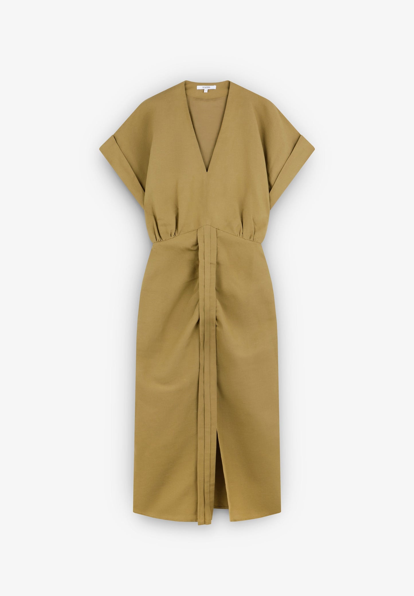 GATHERED LINEN DRESS