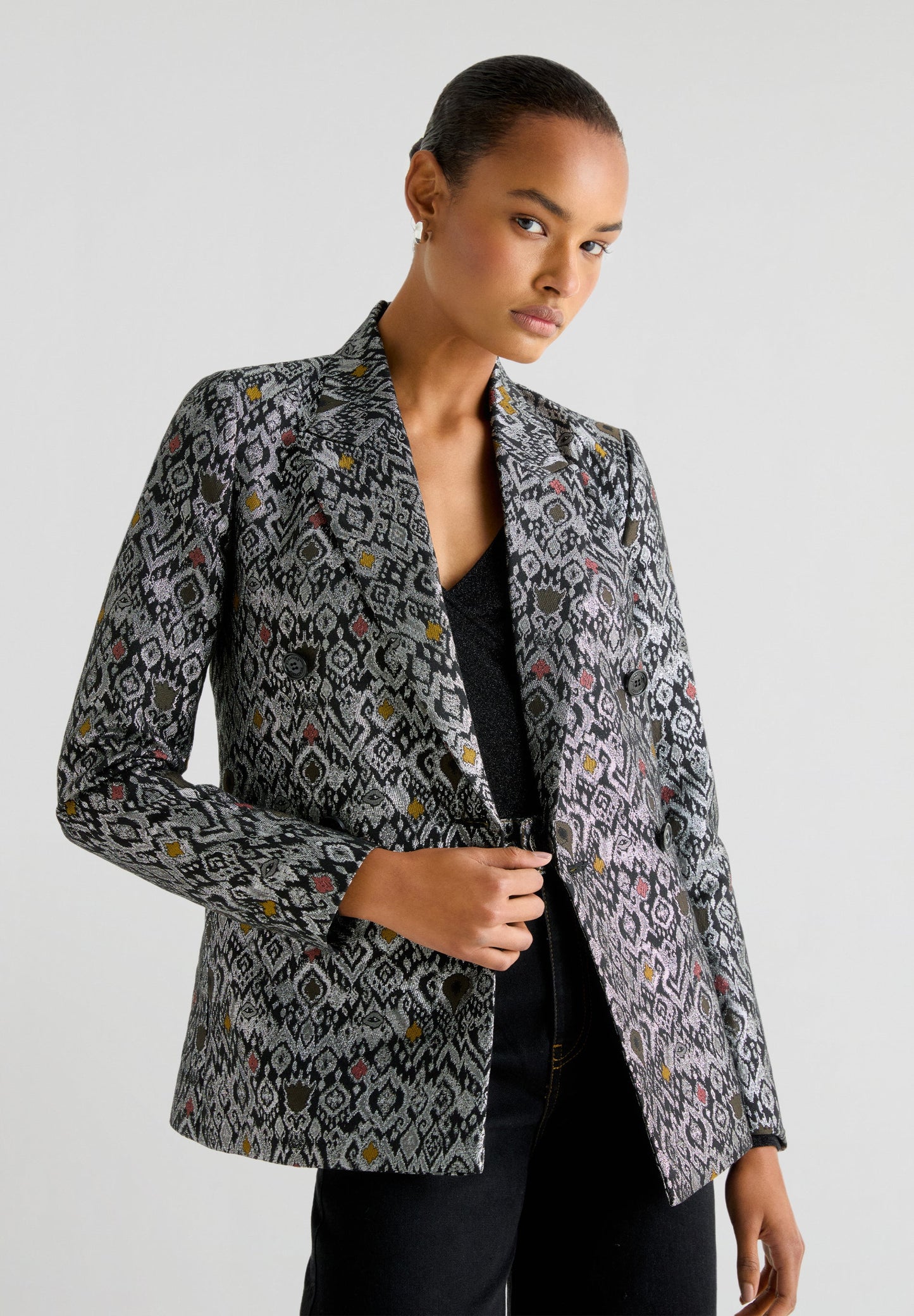 METALLIC JACQUARD BLAZER