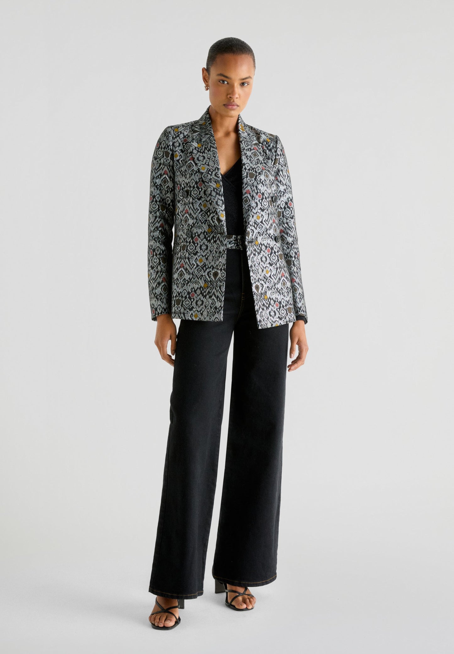 METALLIC JACQUARD BLAZER