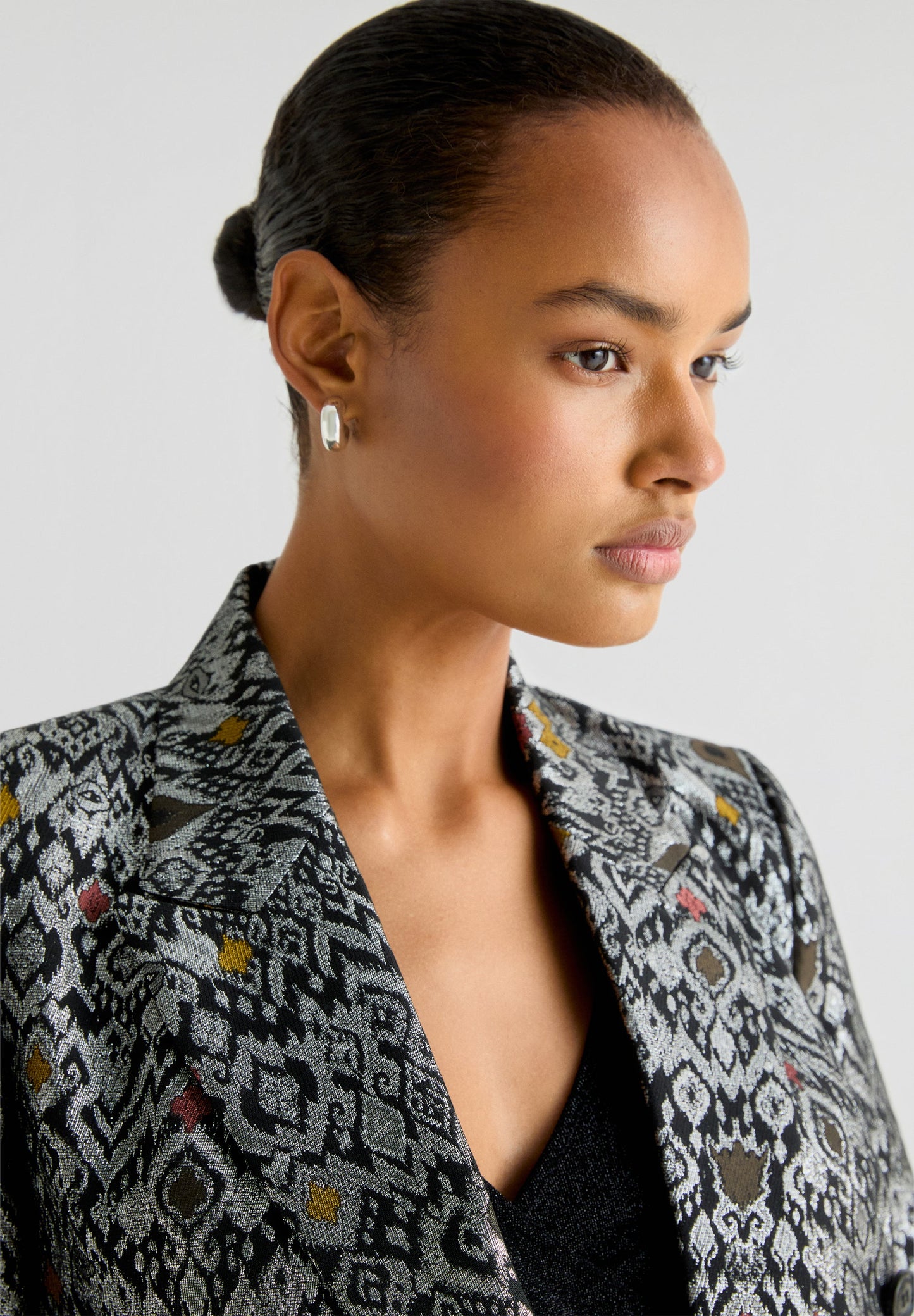 METALLIC JACQUARD BLAZER