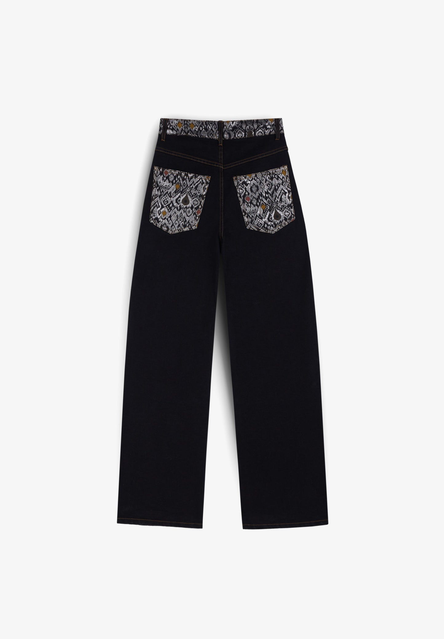 FULL LENGTH FLARED JACQUARD JEANS