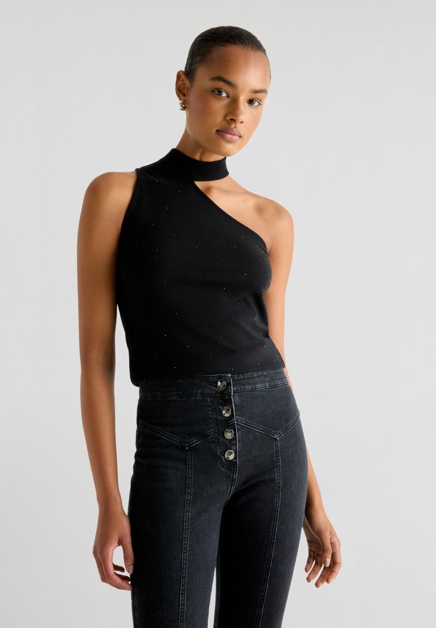 ASYMMETRIC TOP WITH NECK STRAP