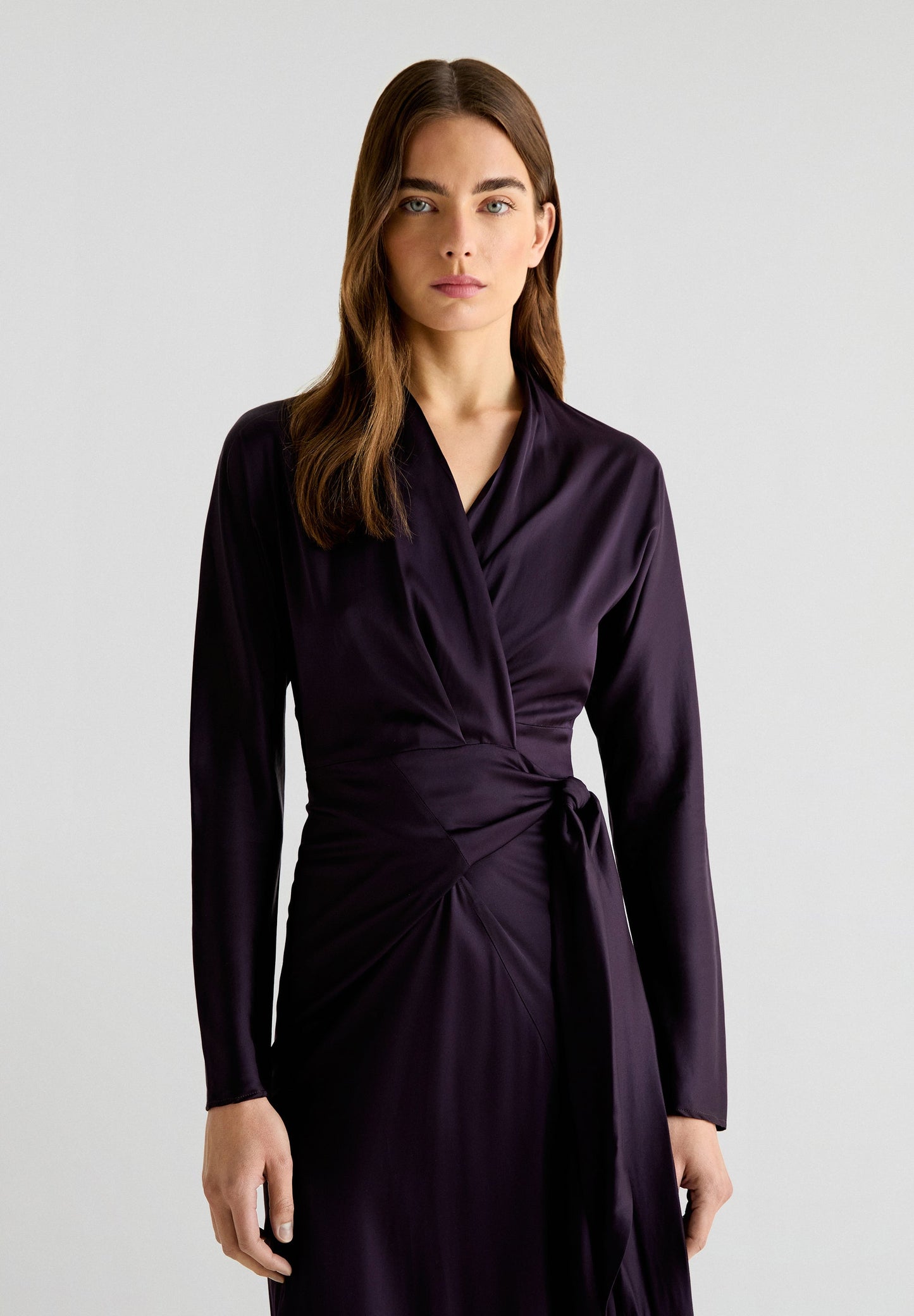 SATIN WRAP DRESS