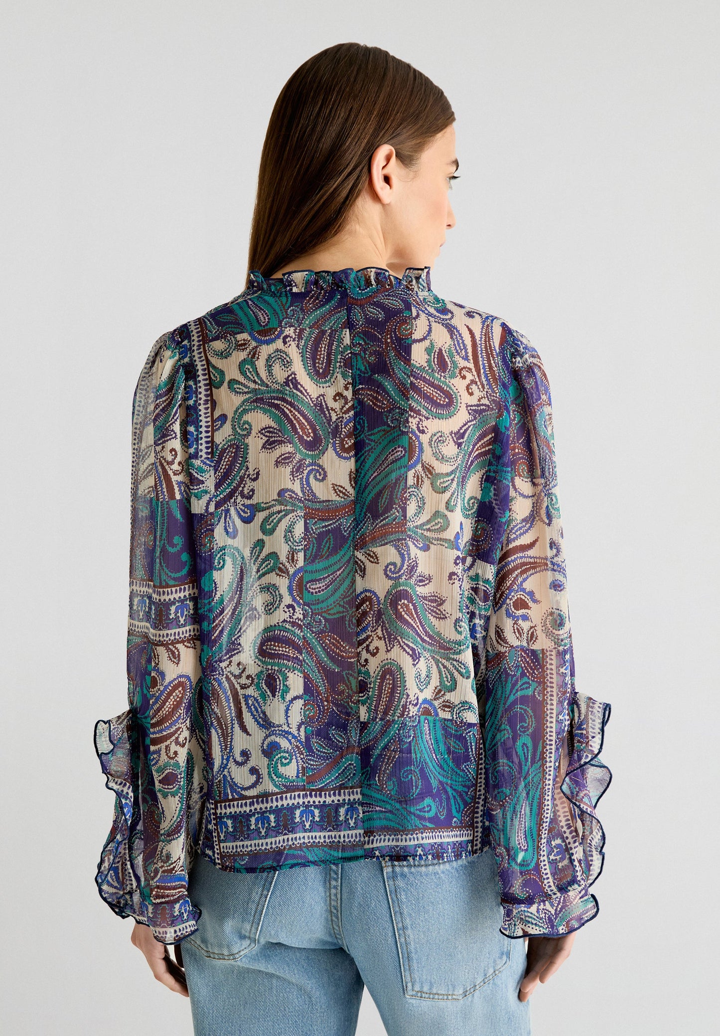 PAISLEY SEMI-SHEER BLOUSE