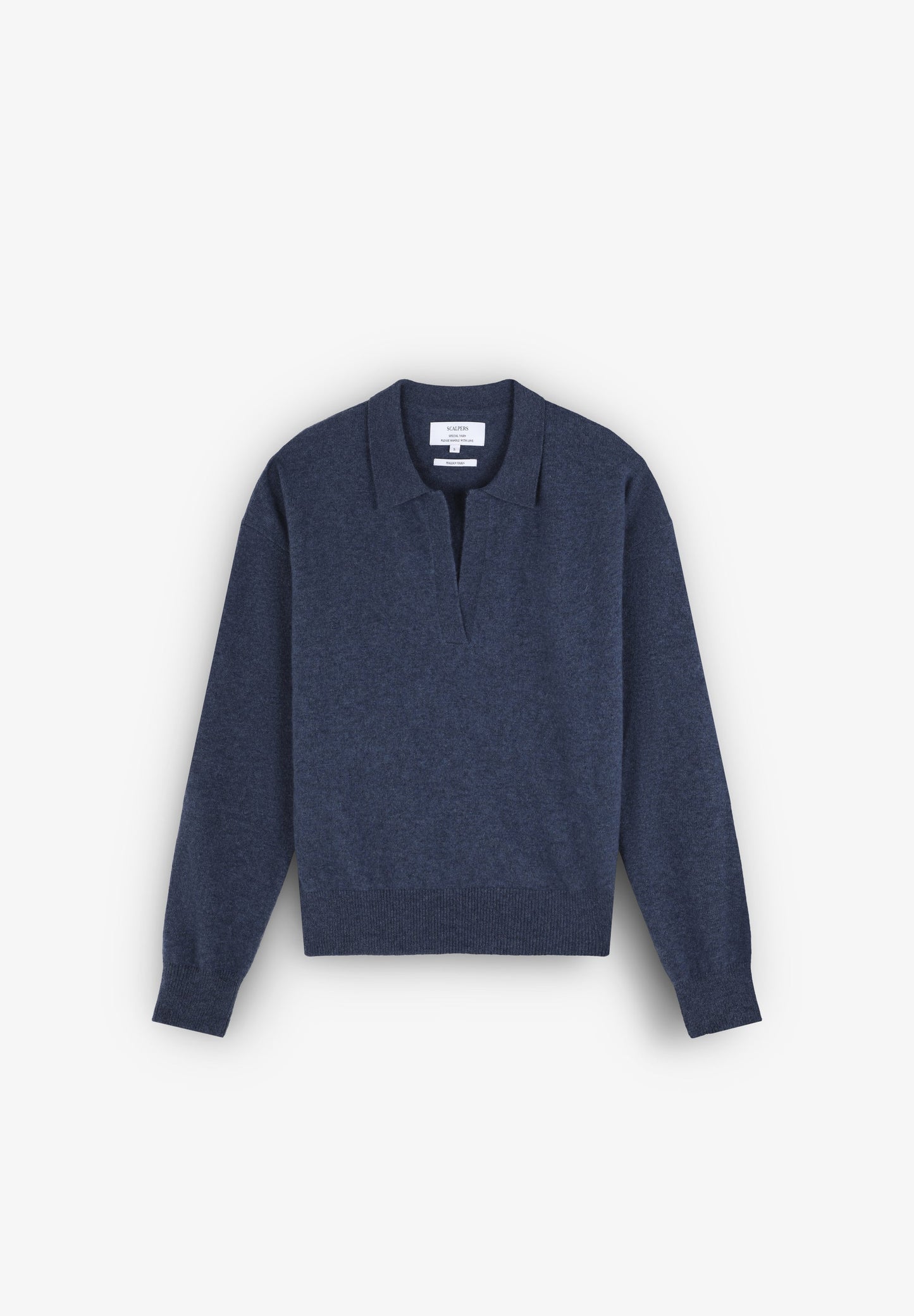 WOOL BLEND POLO SHIRT-STYLE SWEATER