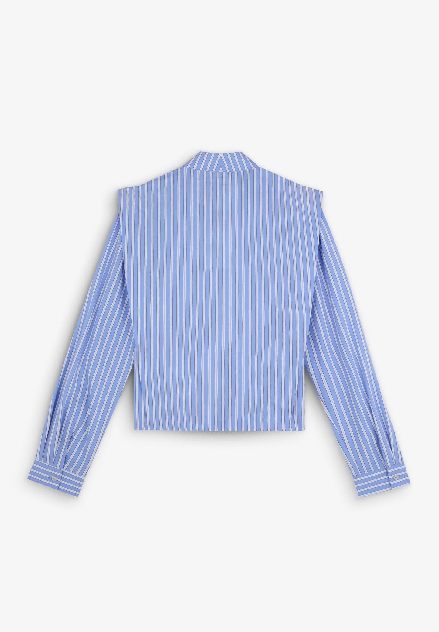 STRIPED SHIRT WITH RUCHED SHOULDER