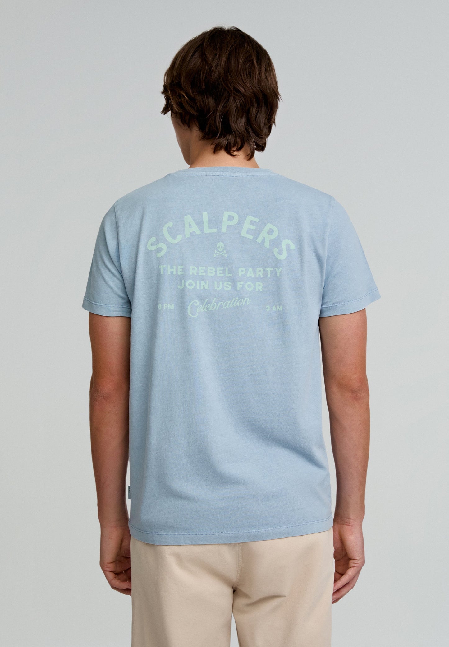 FADED T-SHIRT WITH TEXT PRINT