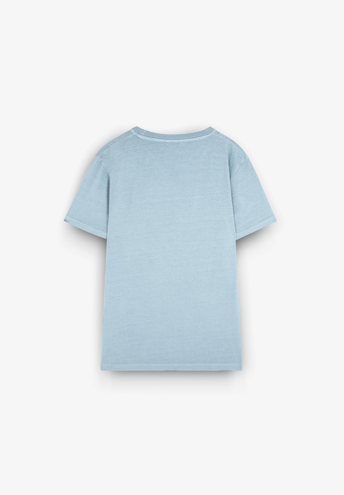 FADED T-SHIRT WITH EMBROIDERED SKULL