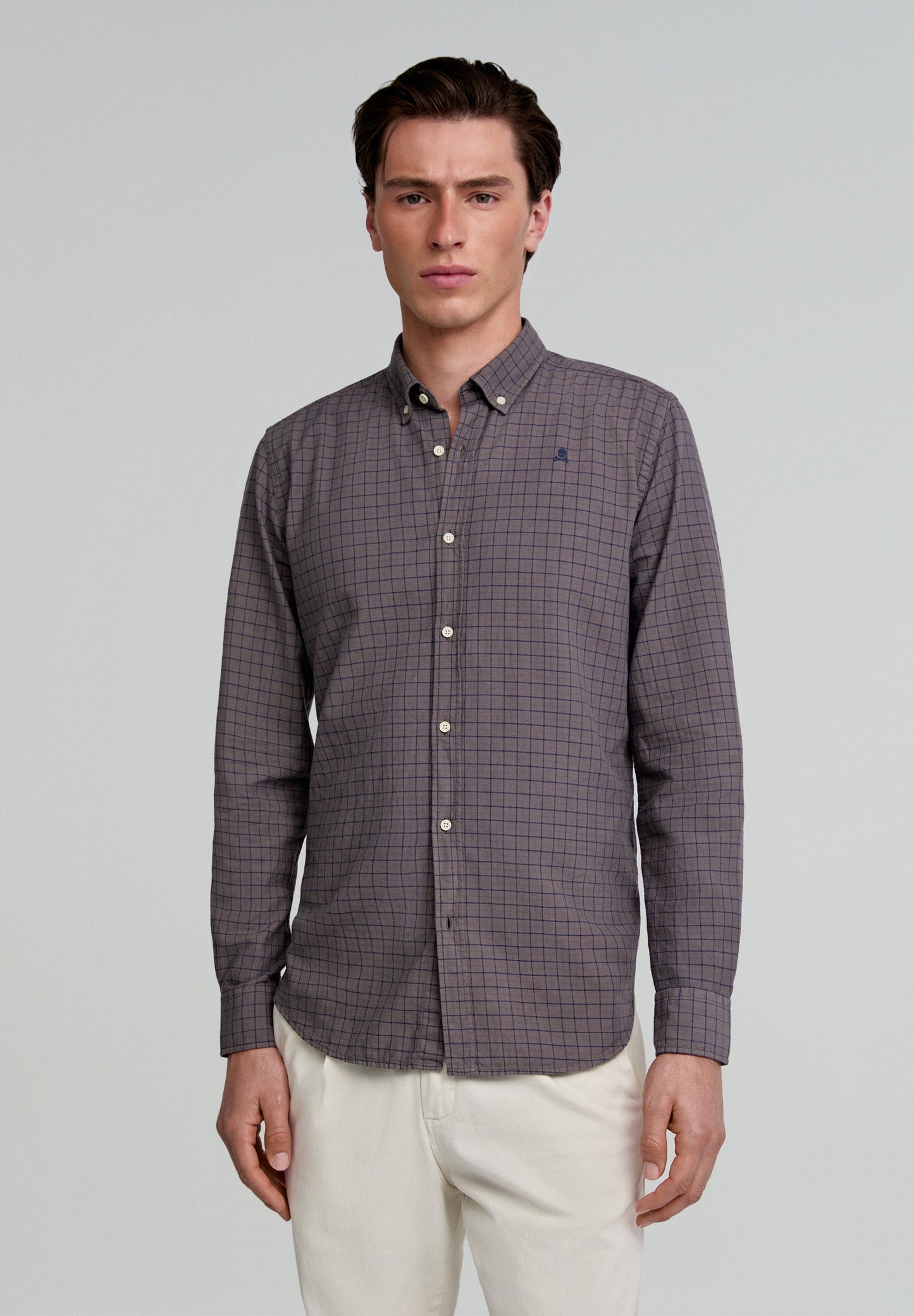 CHECKED SHIRT WITH CONTRAST SKULL