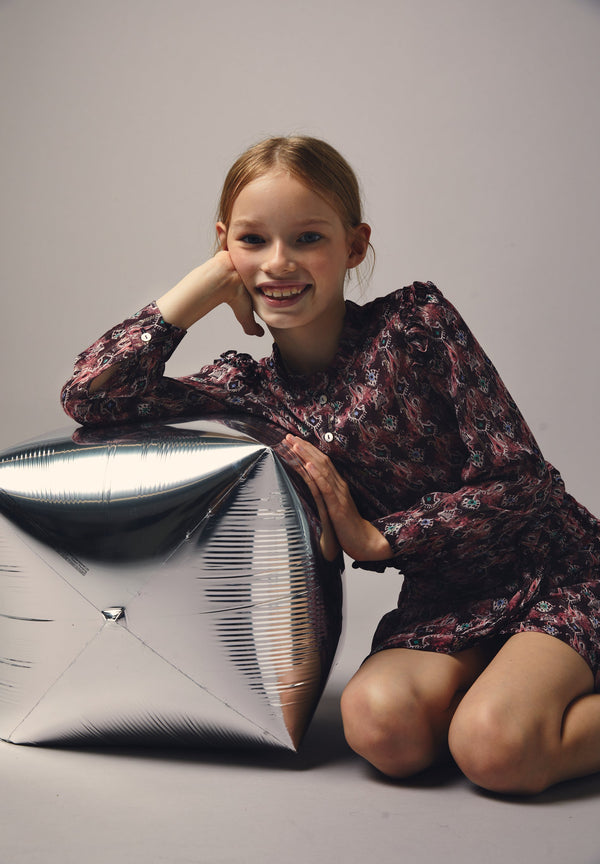 PRINT BLOUSE WITH FRILL