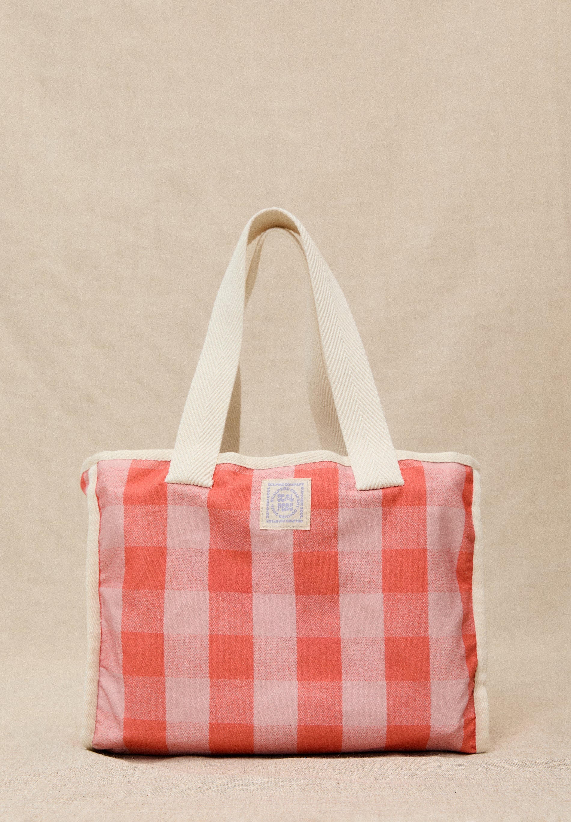 GINGHAM PRINT TOTE BAG