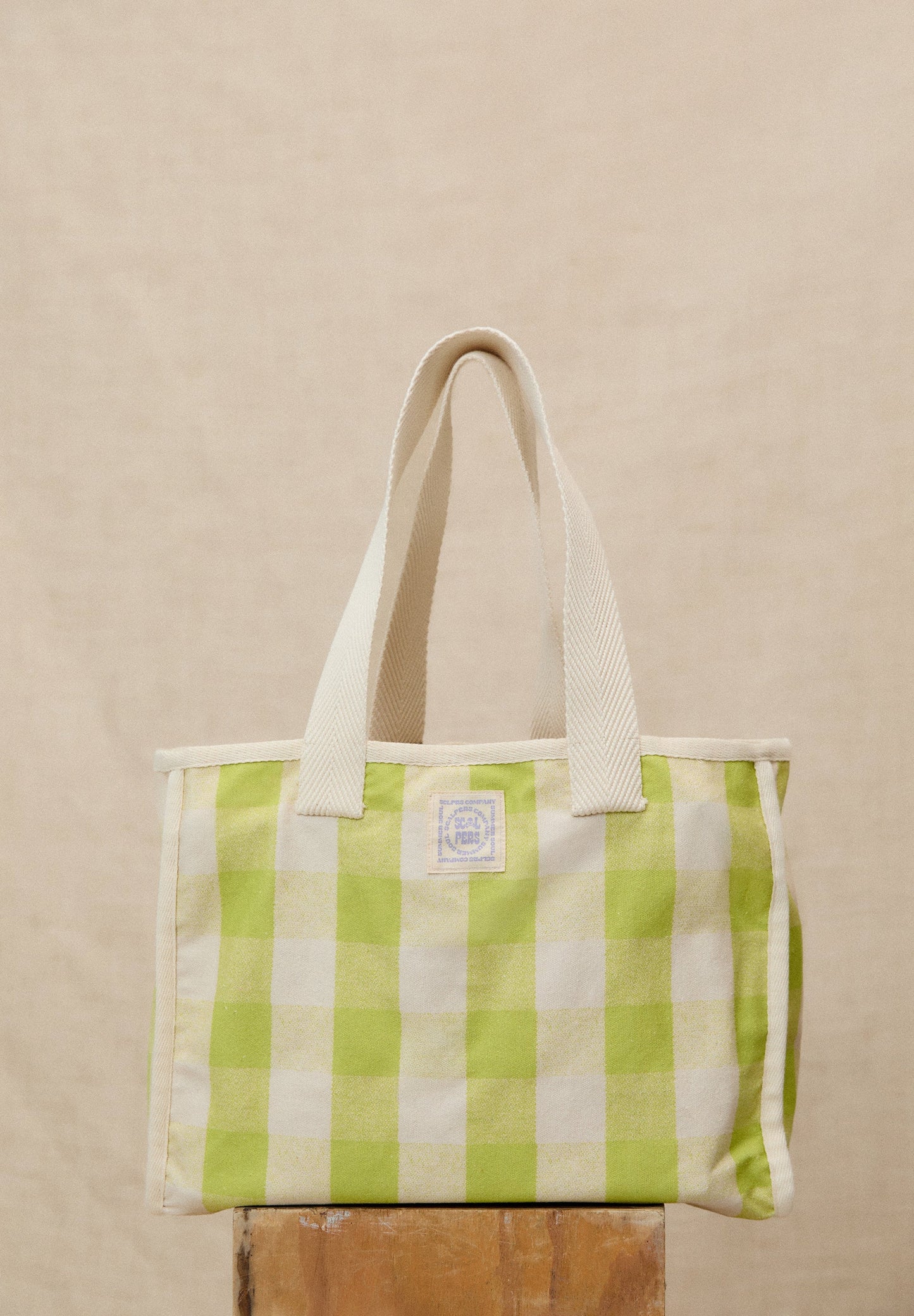 GINGHAM PRINT TOTE BAG