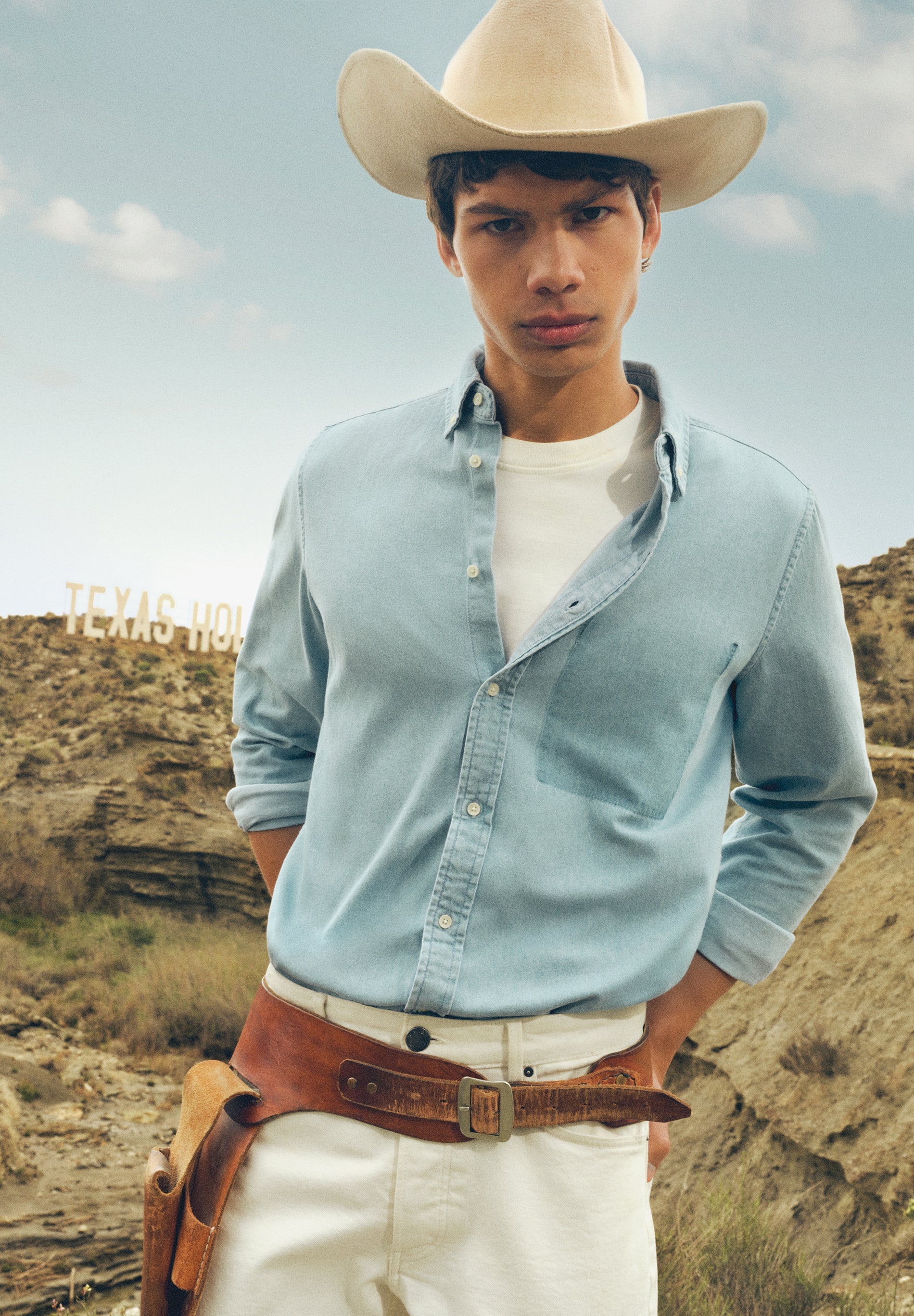 DENIM SHIRT WITH PATCH POCKET