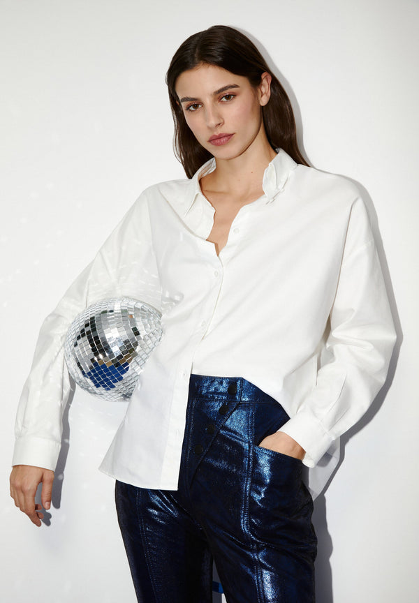 METALLIC FLARED TROUSERS
