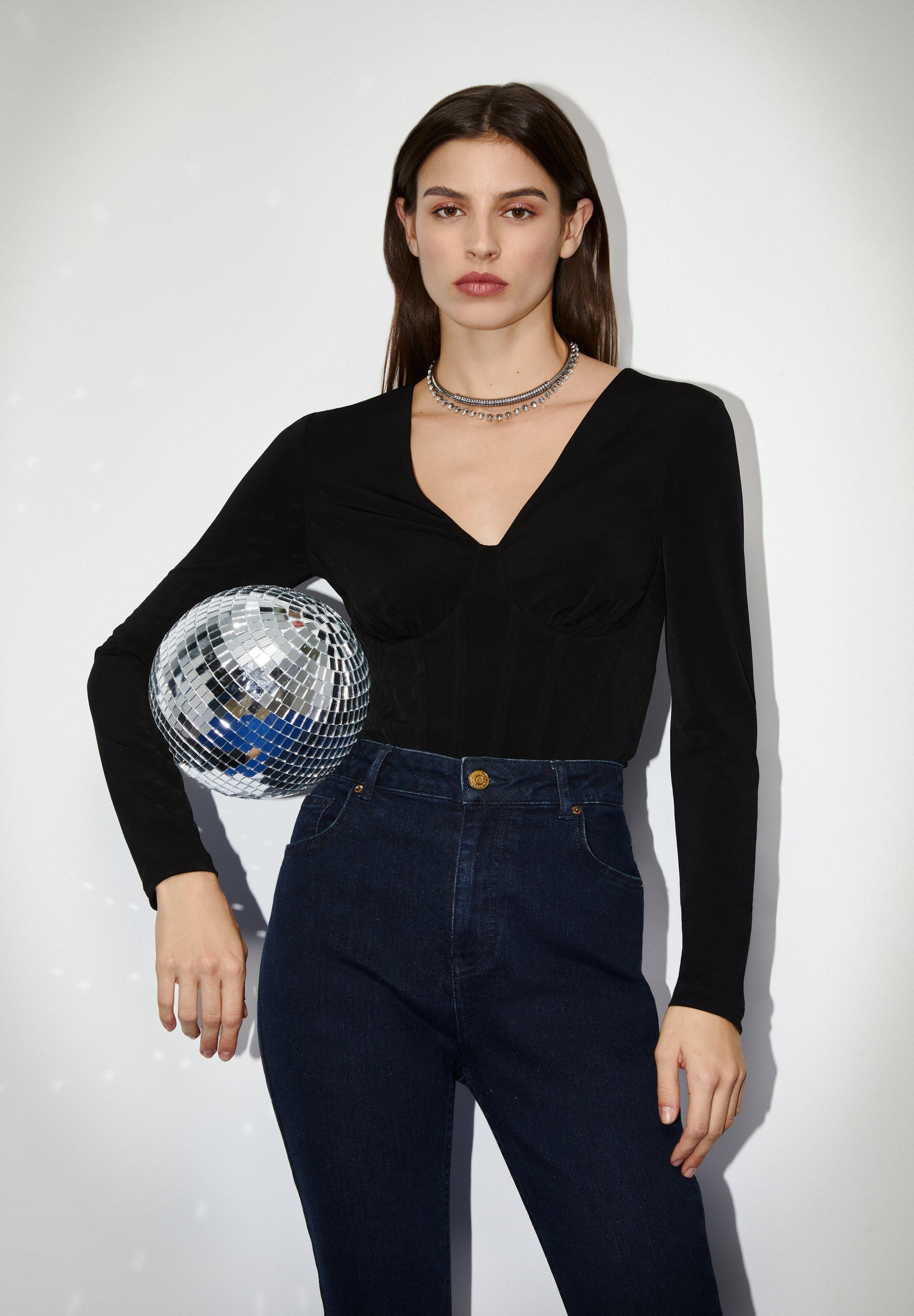 T-SHIRT WITH CORSET DETAILS