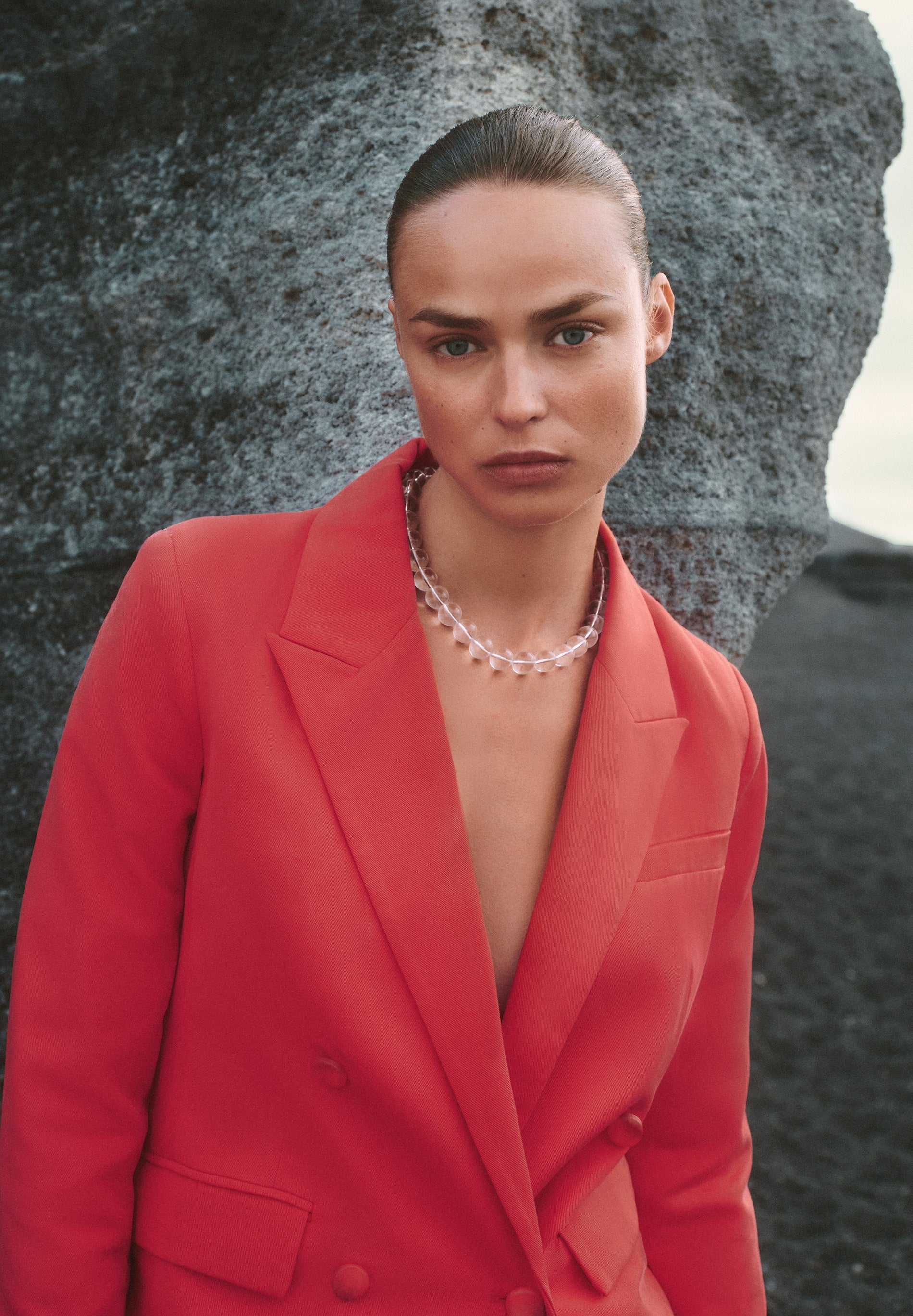 DOUBLE BREASTED FLOWING BLAZER