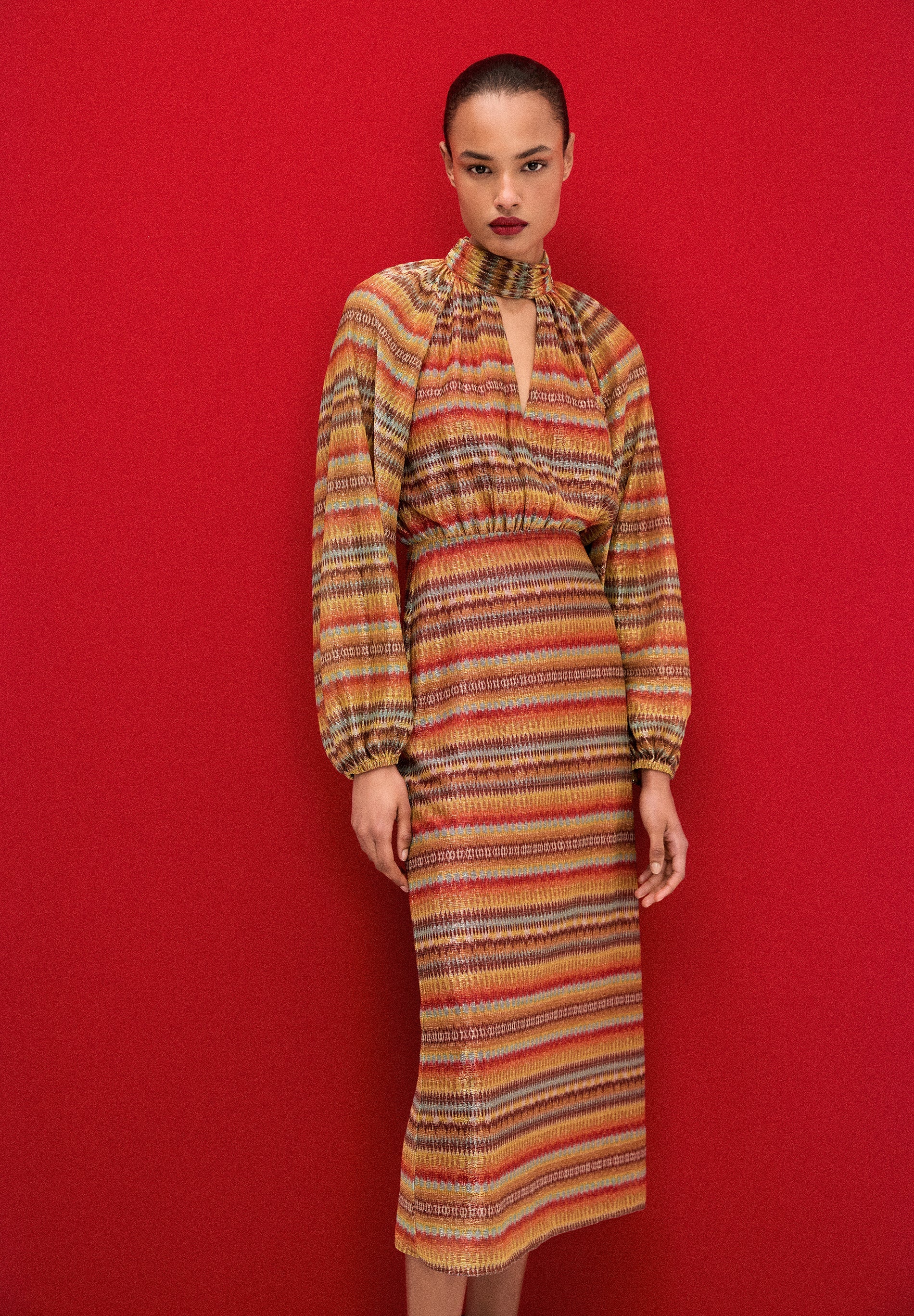 ETHNIC LUREX DRESS