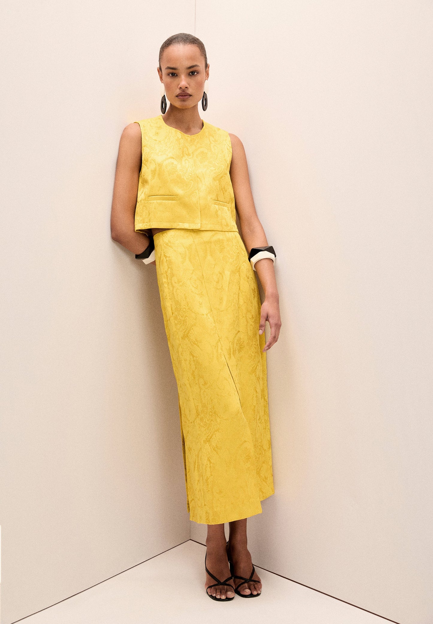 CROPPED JACQUARD WAISTCOAT