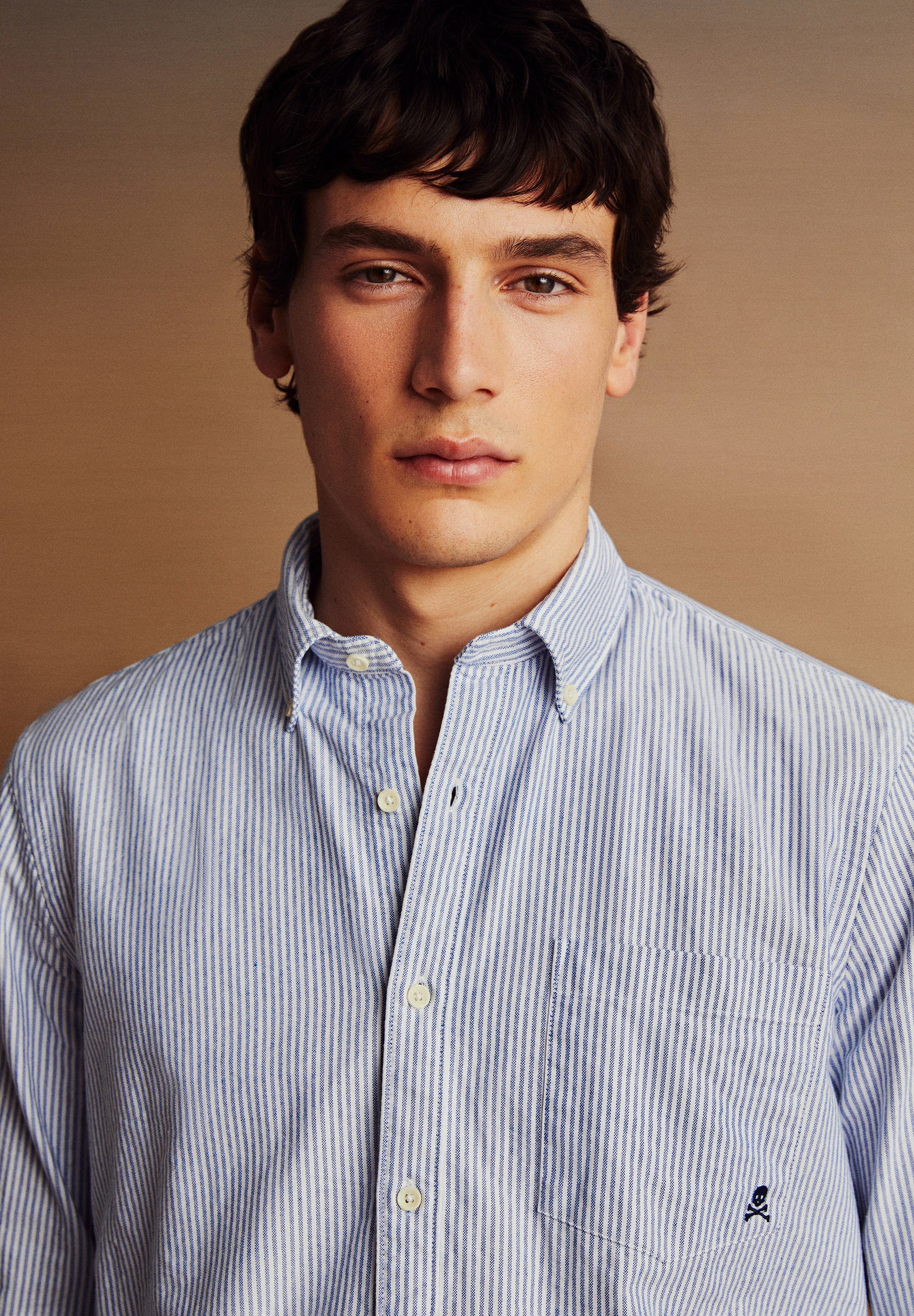 BUTTON COLLAR SKULL SHIRT