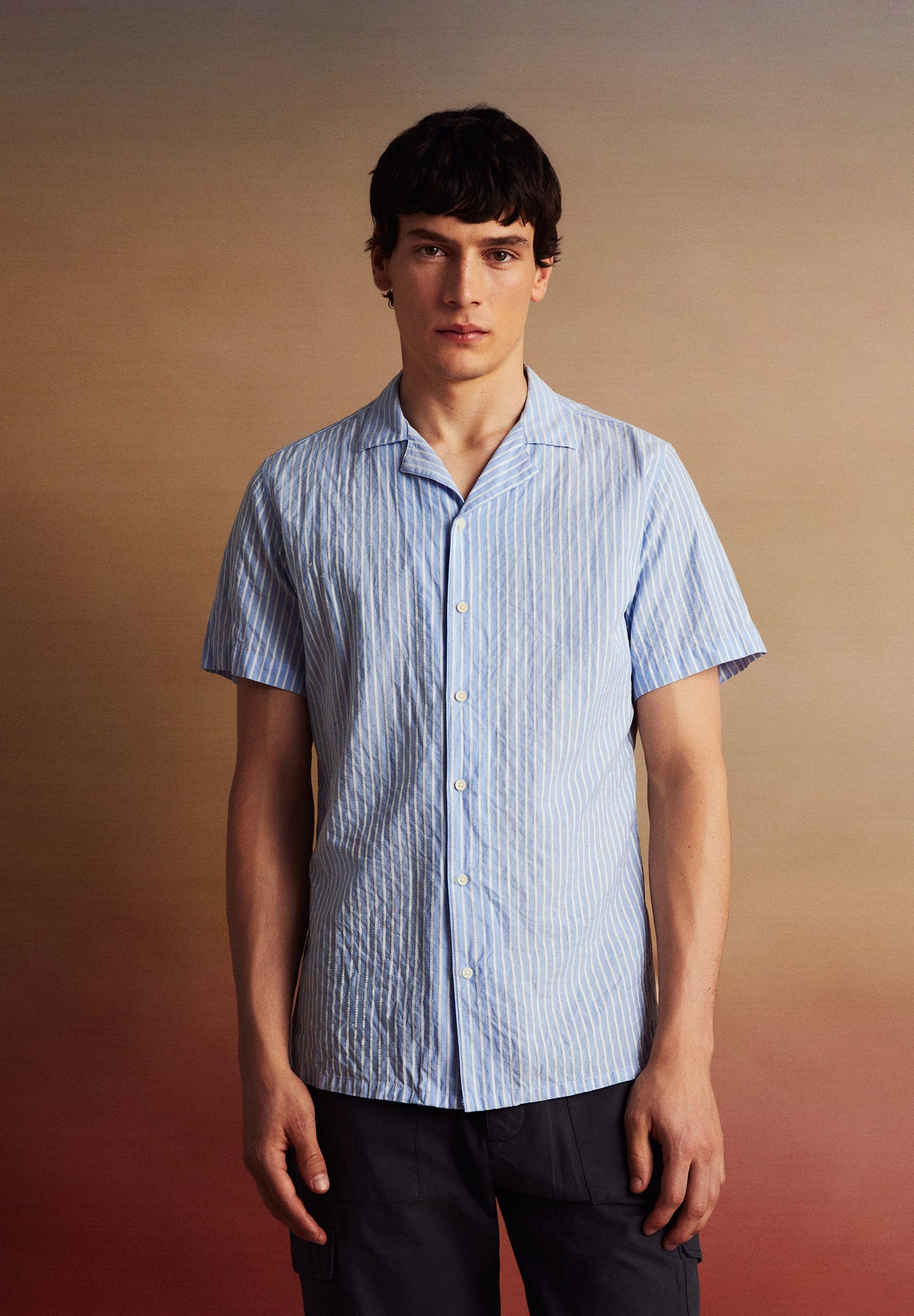 SHORT SLEEVE STRIPED SHIRT