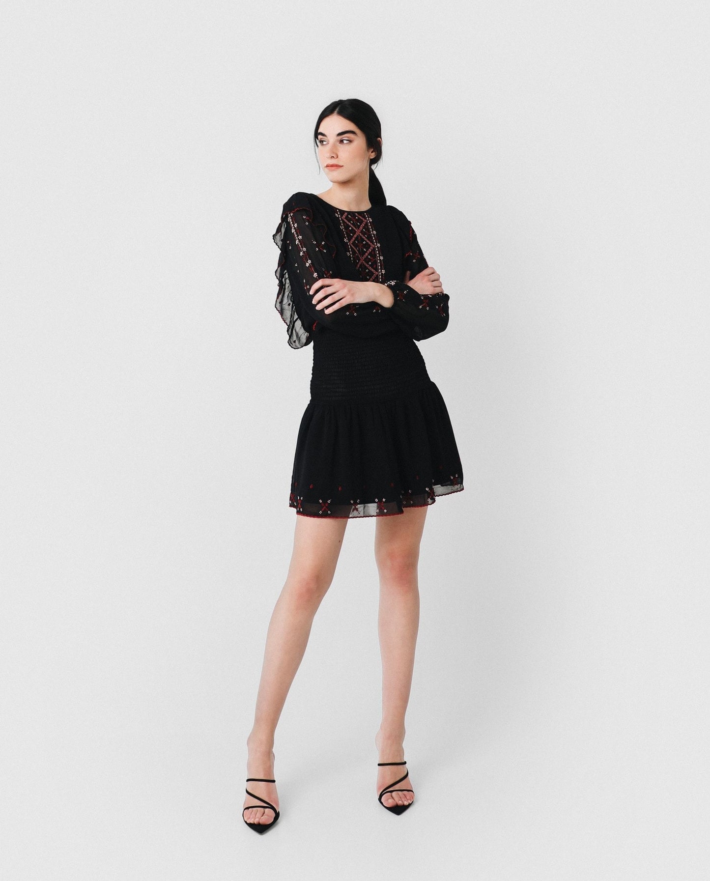 MINI DRESS WITH EMBROIDERY